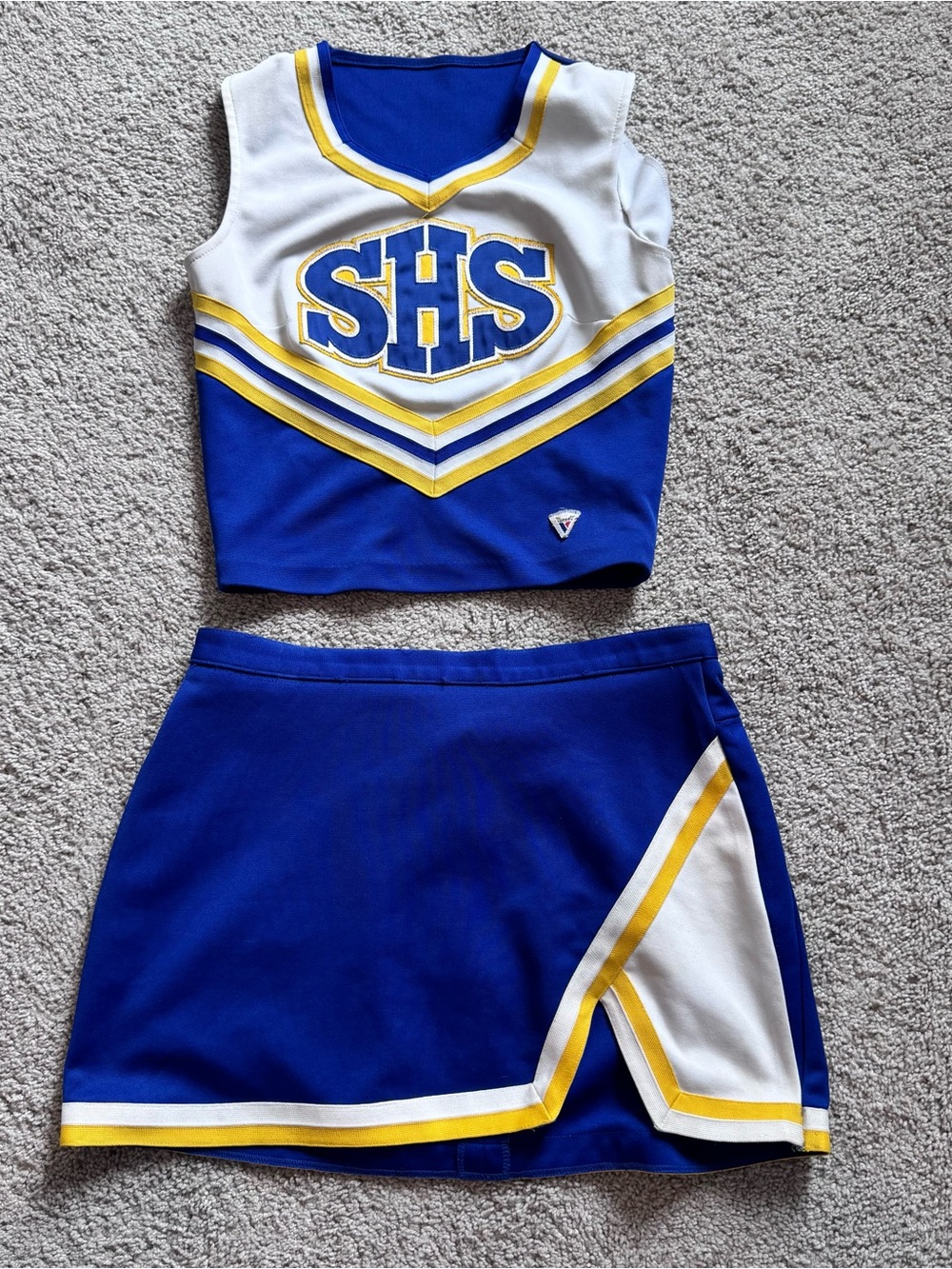 Vintage Varsity Spirit Cheerleading Uniform Costume High School Sz 34 Small Blue